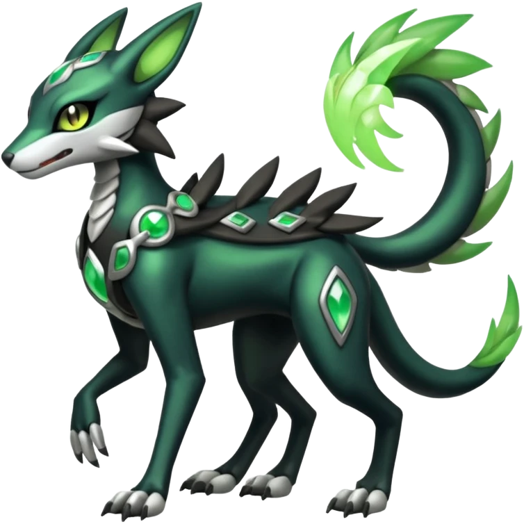 Meloetta-Zygarde-Sergal-Protogen-hybrid-fusion-Fakémon-creature, full body emoji