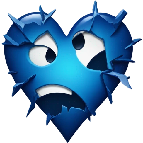 
broken drawn dark blue heart emoji
