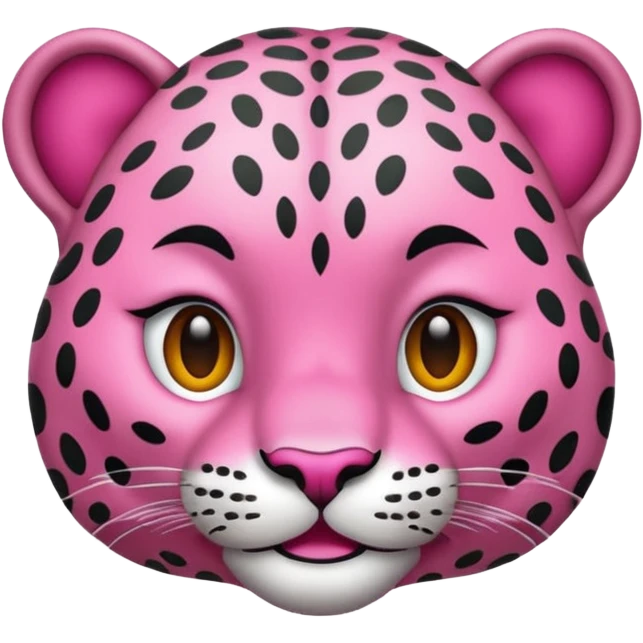 Emoji leopardo rosa cuerpo entero de lado y más realista de cuerpo completo emoji