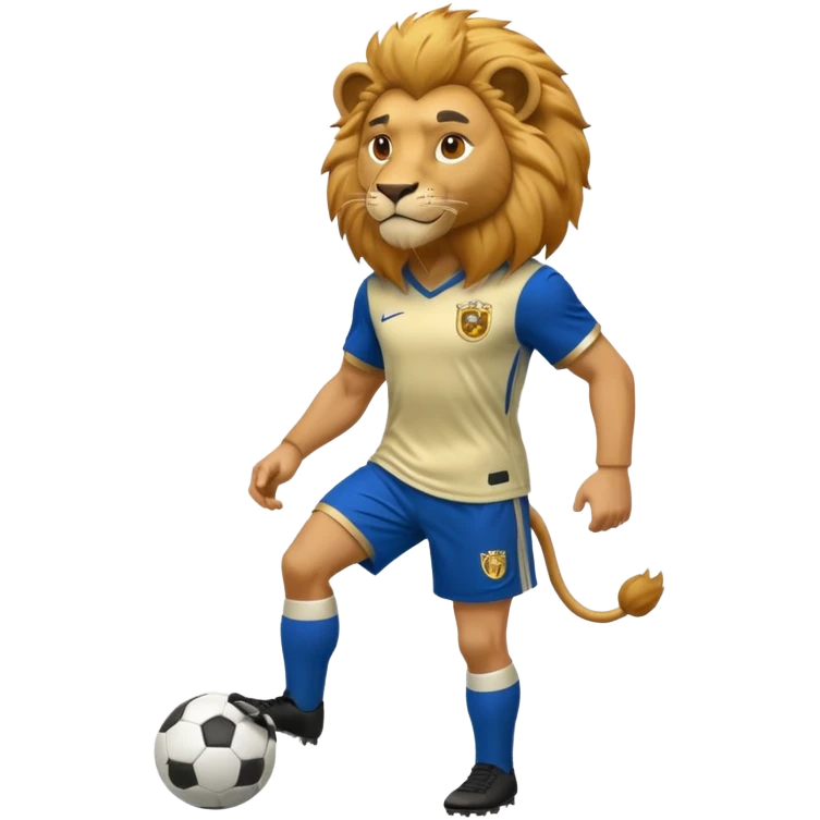 full body lion soccer player emoji