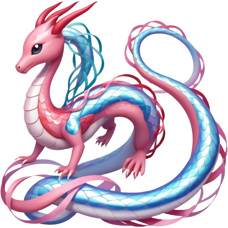 Milotic-Sylveon-Dragonair-Fakémon-hybrid-creature (full body)  emoji