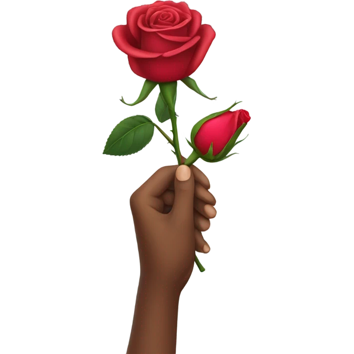 A hand with a rose emoji