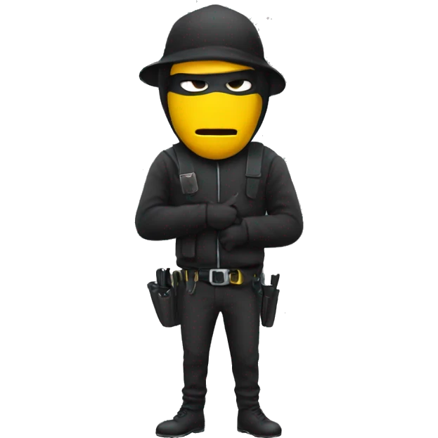 robber with yellow fce emoji