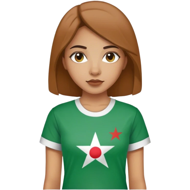  Girl wearing Algeria t-shirt  emoji