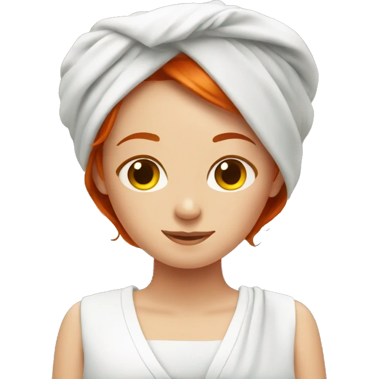 red headed girl relaxing in spa emoji