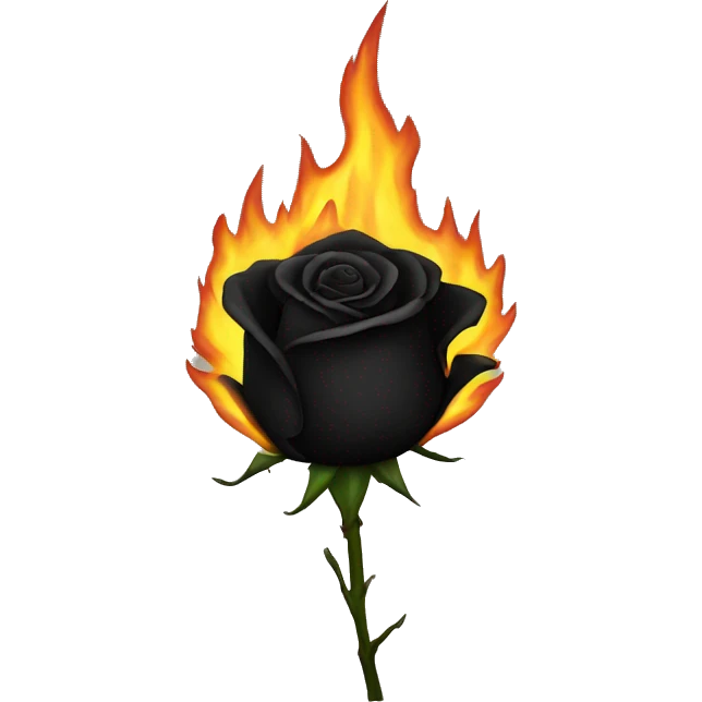 BURNING black ROSE emoji
