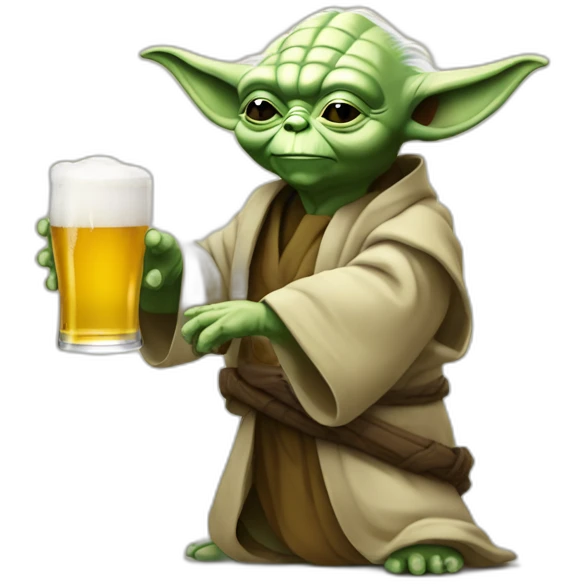 Yoda qui boit une bière emoji