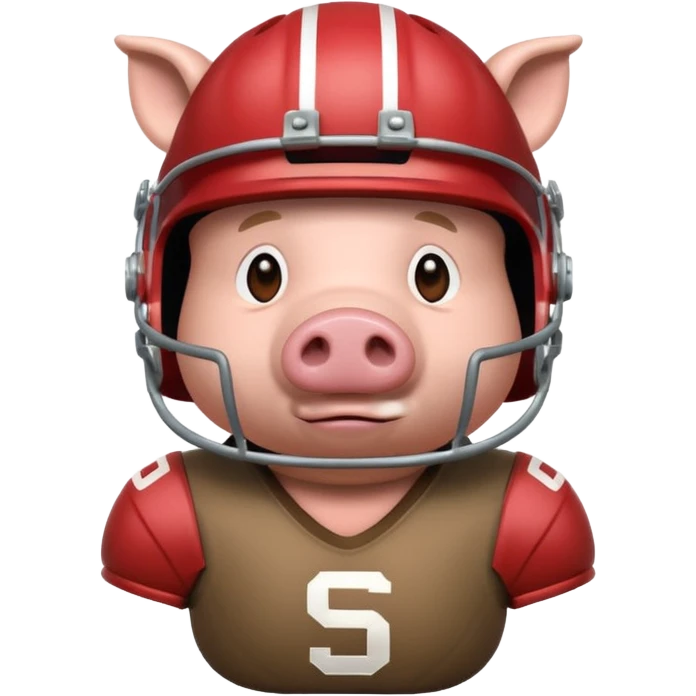 american football player pig with emoji
