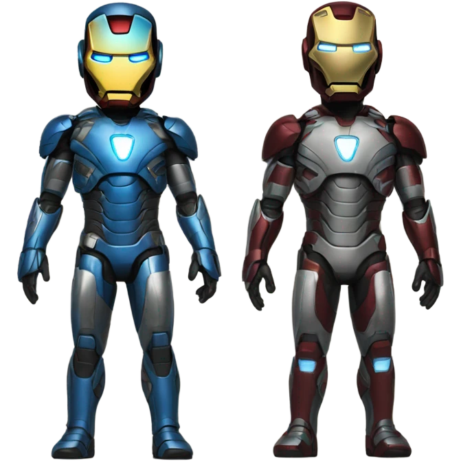 Ironman with a black and blue ironman suit emoji