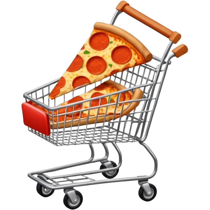 carrello della spesa con pizza oppure vuoto emoji