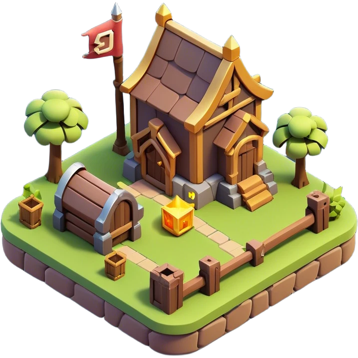 Clash of Clans aesthetic: Cinematic Playful 3D Isometric Scroll Emoji, rendered in a 3D vector-style similar to standard emojis with minimal shading and bold, simplified shapes. A compact, distinct form with signature details, softly glowing with a fantasy RPG magic charm. Simplified yet unmistakably iconic, highly detailed and consistent, glowing with a soft radiance and high shine. Stylized with a touch of heroic grandeur and a soft glowing outline, capturing the essence of a beloved gaming relic with a friendly, playful manner! emoji