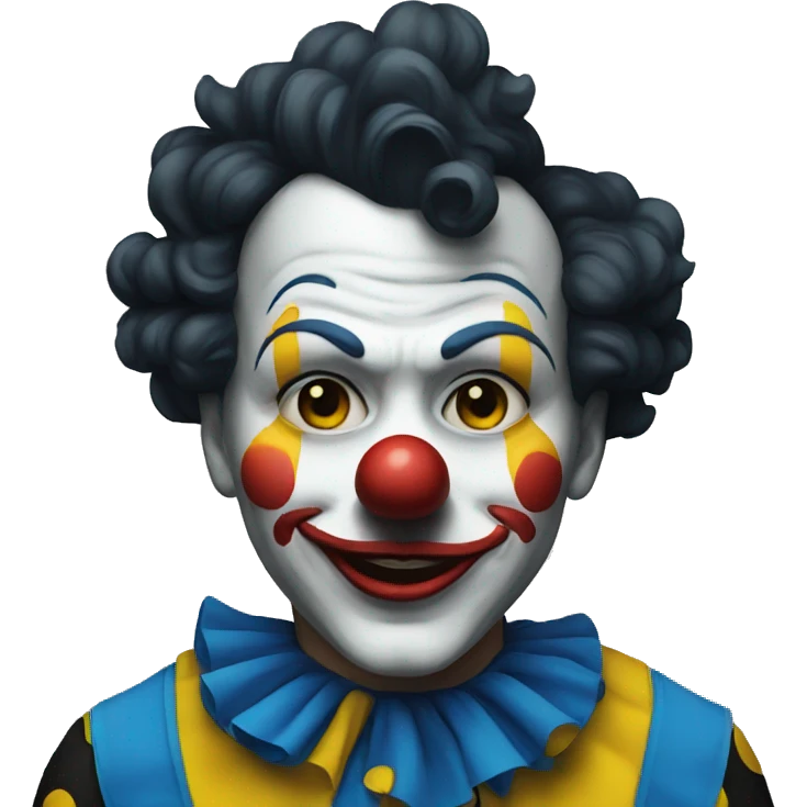 Clown in blue-black-yellow color scheme emoji