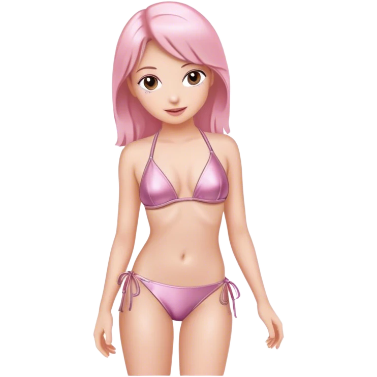 Realistic light metallic pink bikini emoji