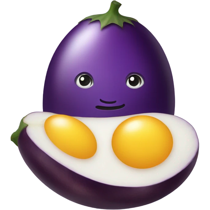 eggplant with 2eggs under it emoji