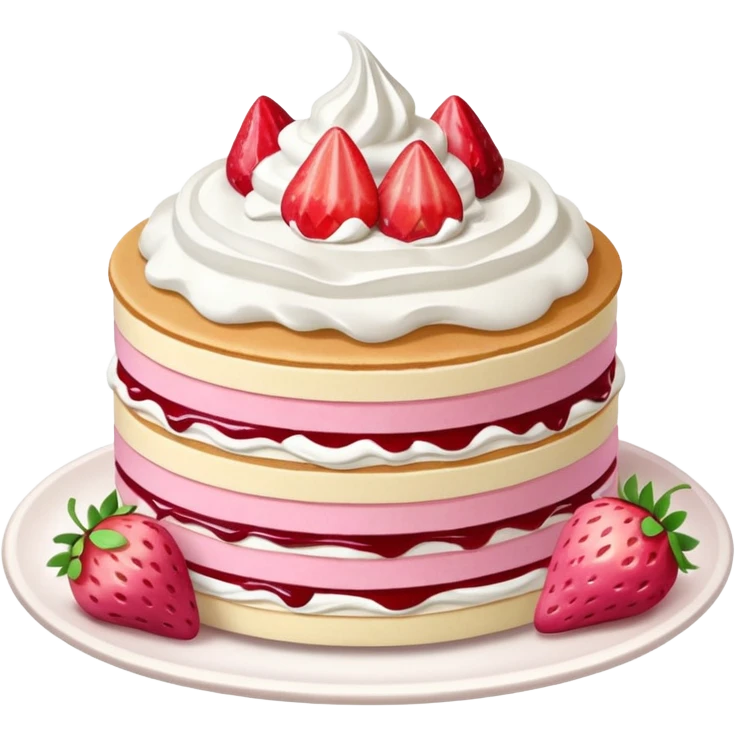 pink Crepe strawberry jam cake emoji
