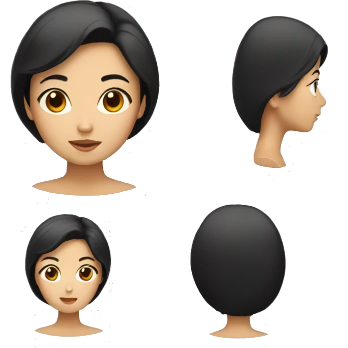 asian woman with black hair emoji