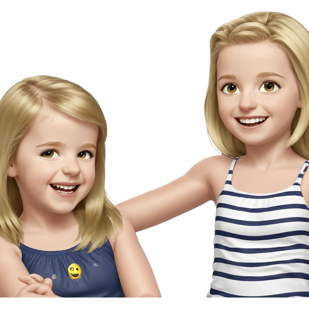 happy friends with blonde hair emoji