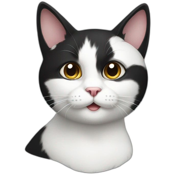 Black-white cat emoji
