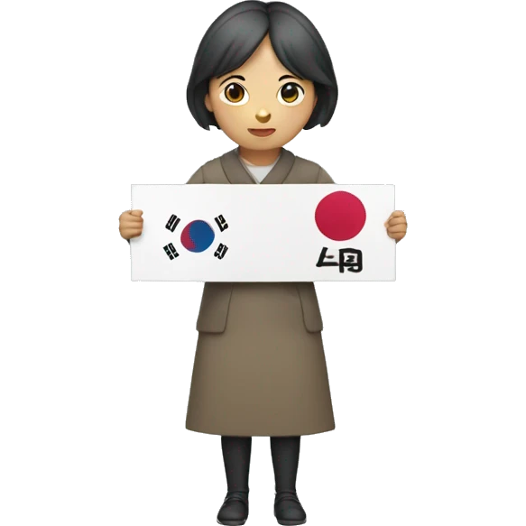 Korean woman holding 4B movement sign emoji