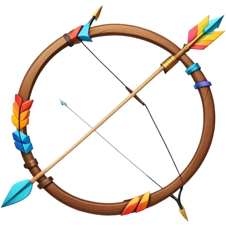bow and arrow, bright colors emoji