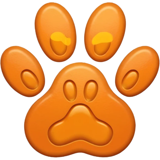 a light pastel orange pawprint emoji