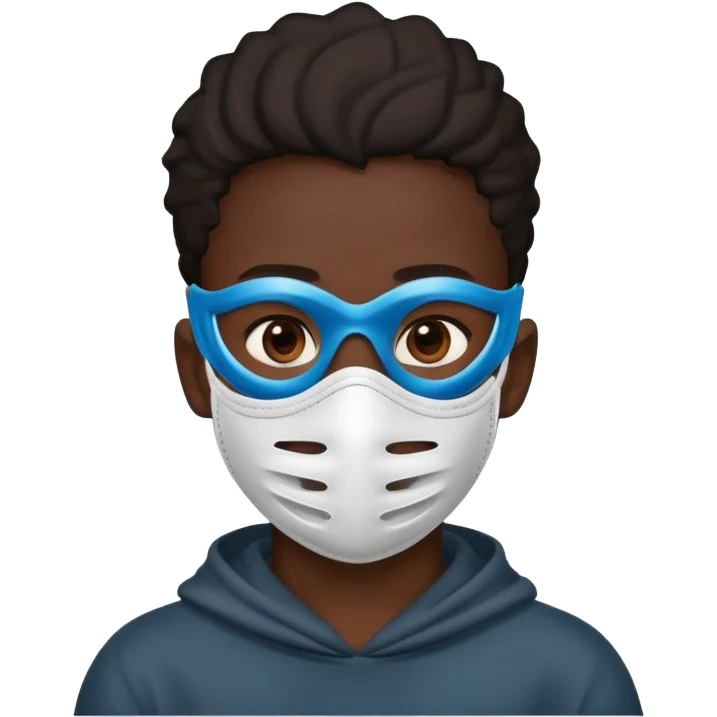 Чёрный мальчик с маской на лице  emoji