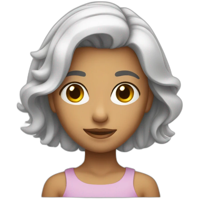 Menina branca lendo emoji