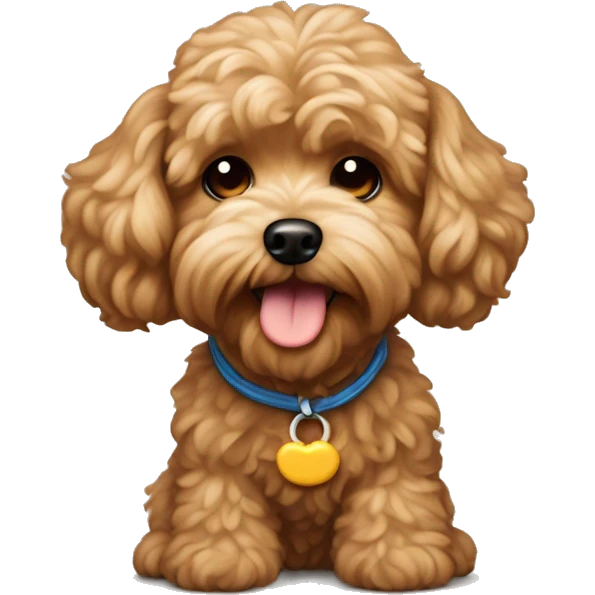 Brown maltipoo dog with Mickey Mouse  emoji