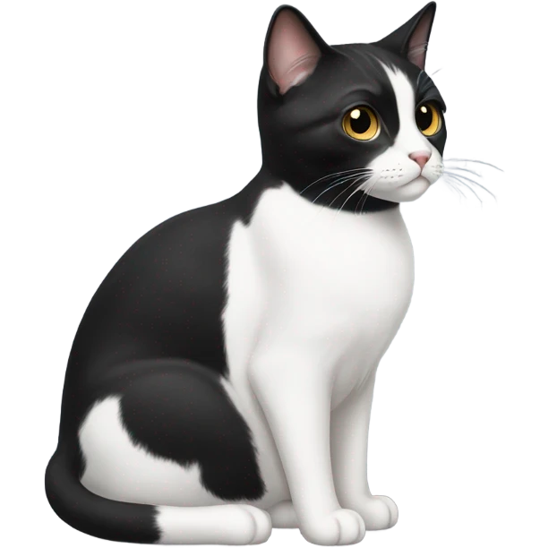Tuxedo cat with round black dot under whiskers emoji