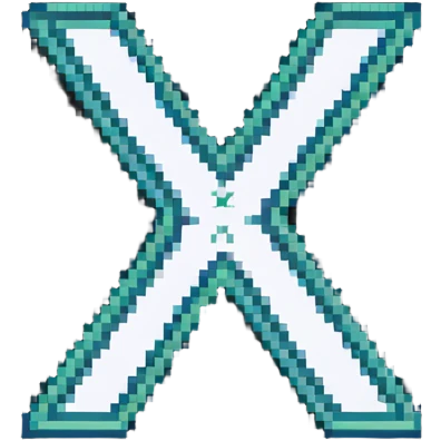 Just the letters X1X, no faces, pixel art typography emoji