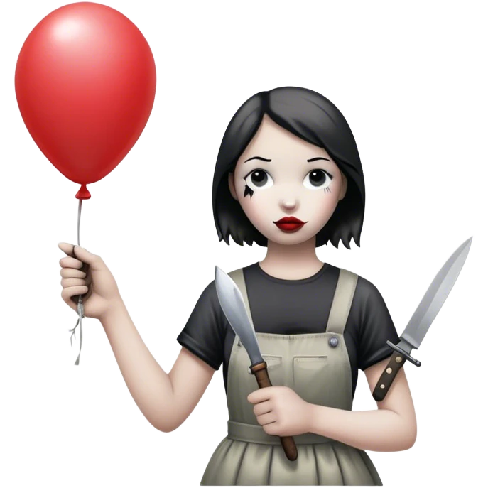 Banksy girl with balloon with a knife  emoji