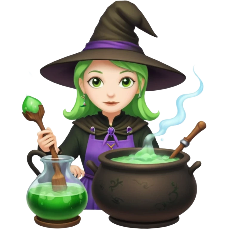 green witch cooking potion emoji