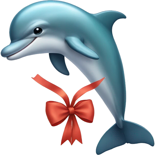 dolphin with bow symbol on it emoji