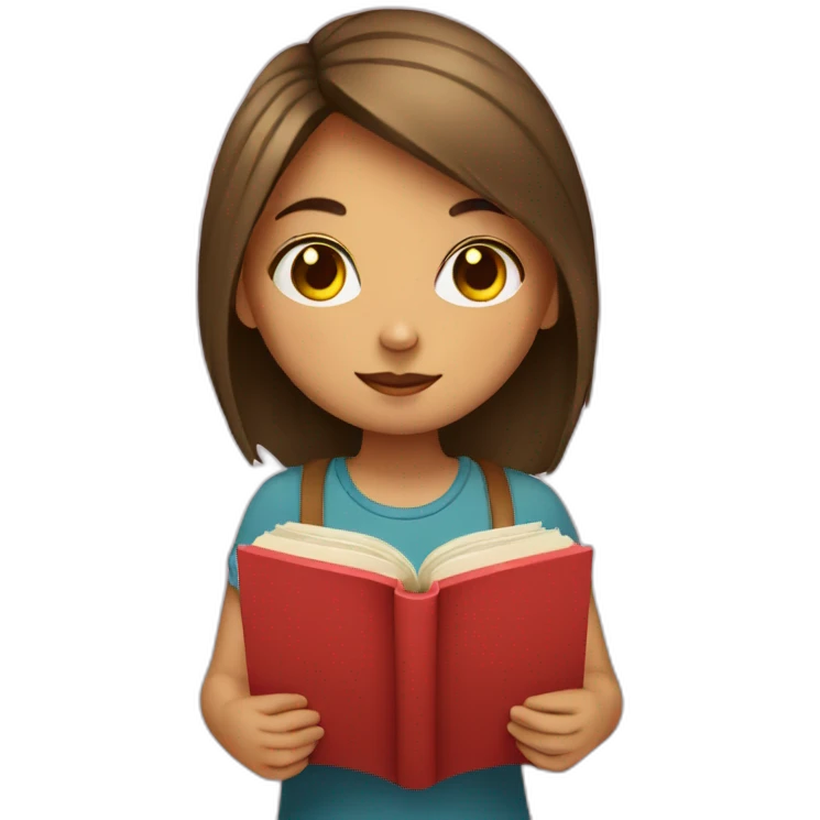 girl with heart in book emoji