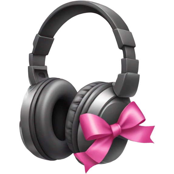 headphones with pink bow emoji