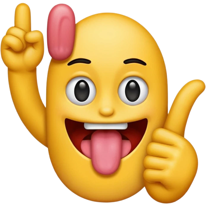 Tongue sticking out between two fingers emoji