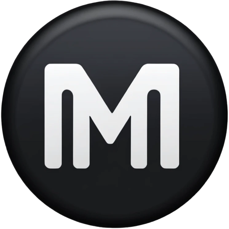 Black Circle with MB written on it emoji