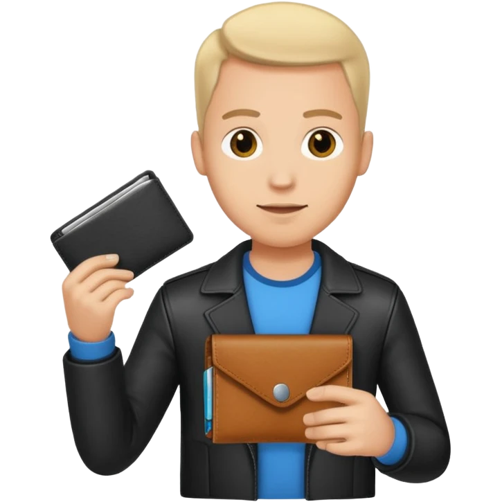 ligth man with wallet in hand emoji
