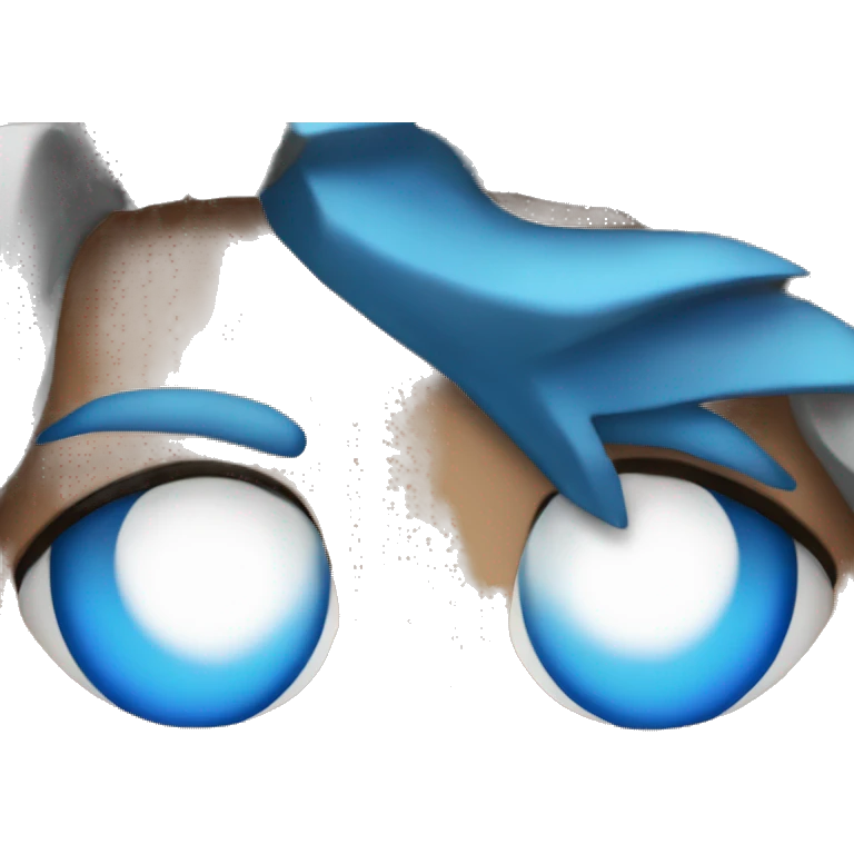 Cyborg half hair blue and one eye red  emoji