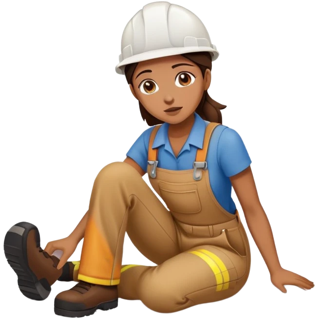 female labour worker fainted on the floor emoji