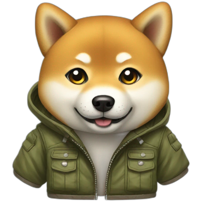 Shiba inu with a jacket emoji