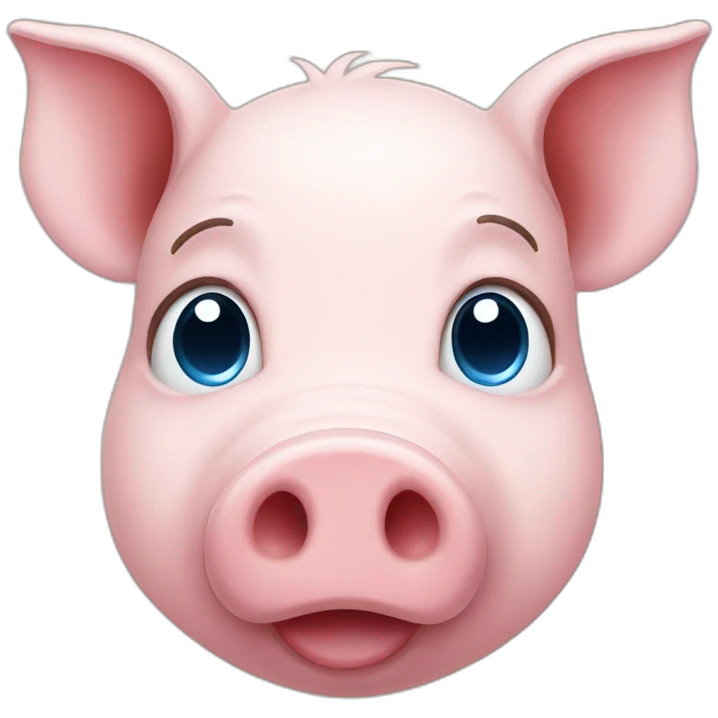 a pig with blue eyes emoji