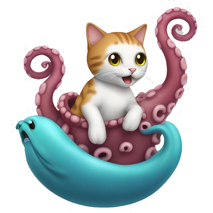 Cat riding an octopus  emoji