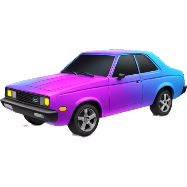 Neon car emoji