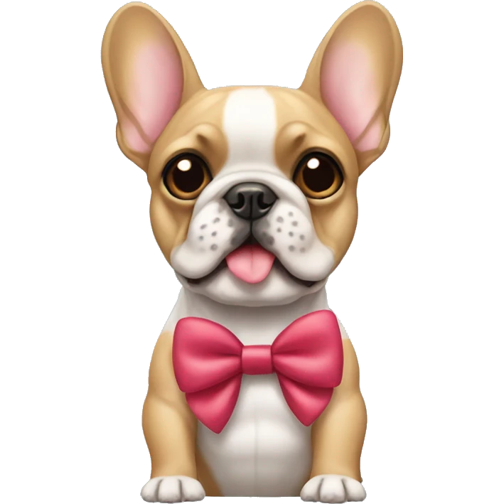 a frenchie dog with a bow emoji
