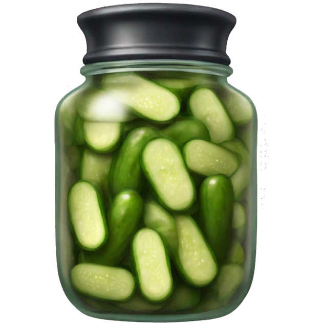 Jar of pickles being puled from tophat emoji