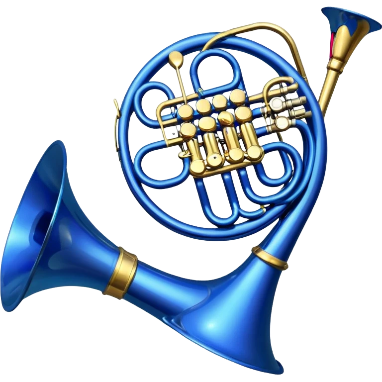 Blue french horn her tarafı mavi emoji