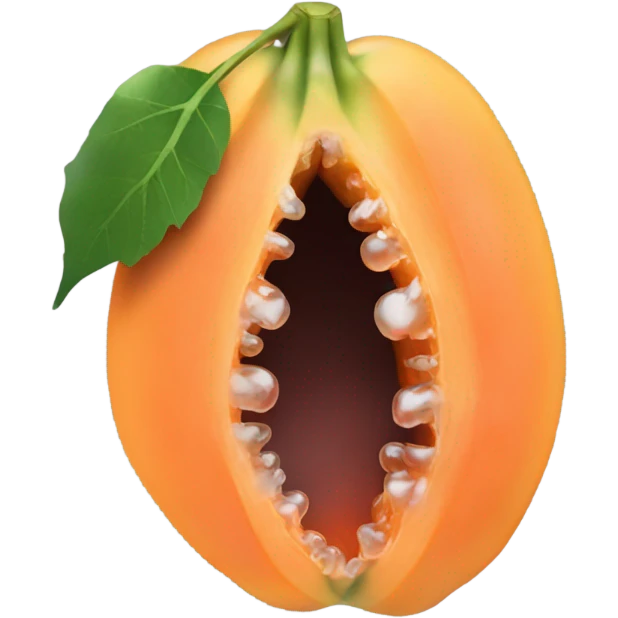 Clear juice dropping down papaya emoji