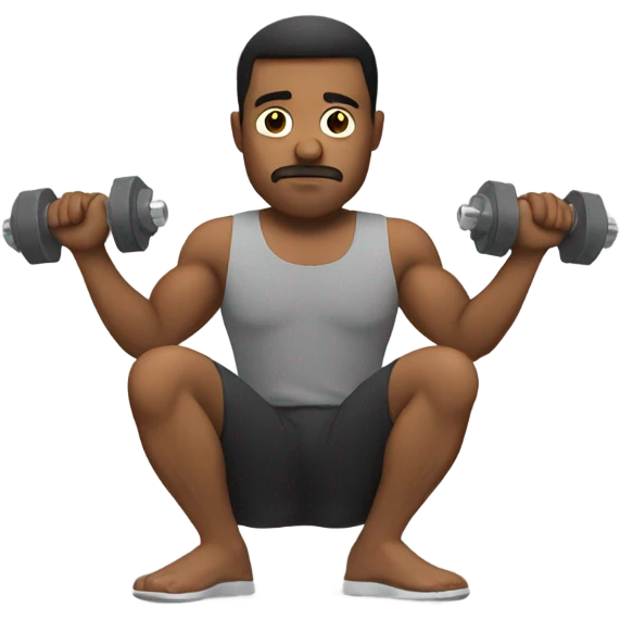 Man sad with dumbells  emoji