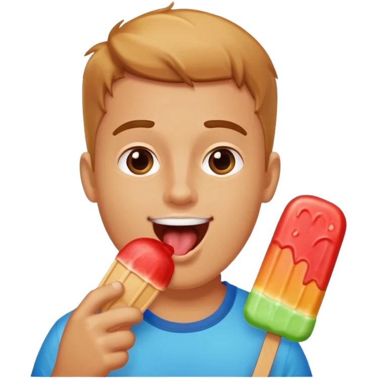 Josh licking a large popsicle emoji